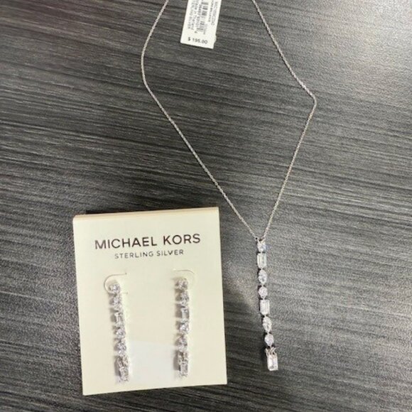 Michael Kors Sterling Silver Necklace and earrings Matching Set - Picture 1 of 5